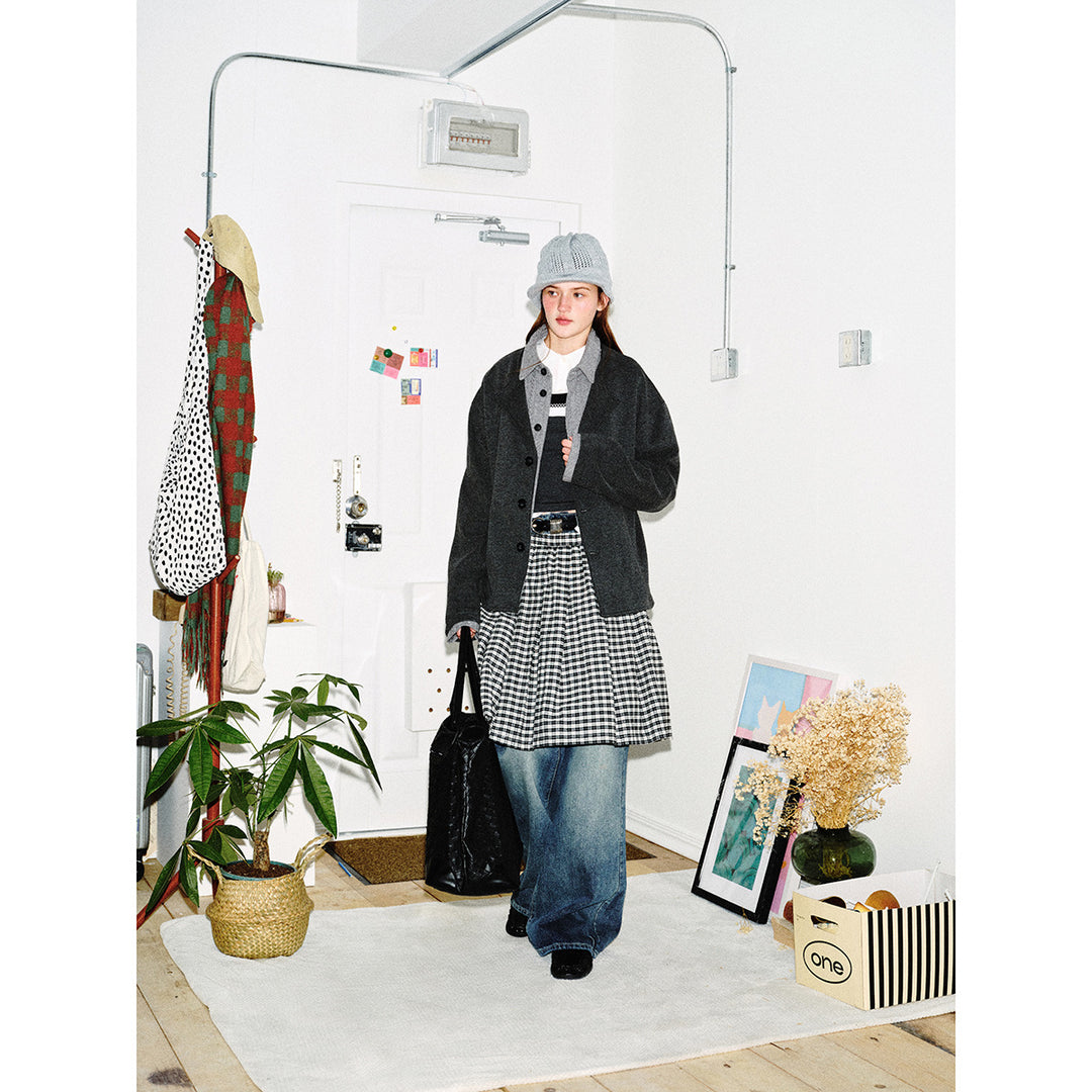 Herren Kurzblouson im Layer‑Look mit Kontrastkragen Drune
