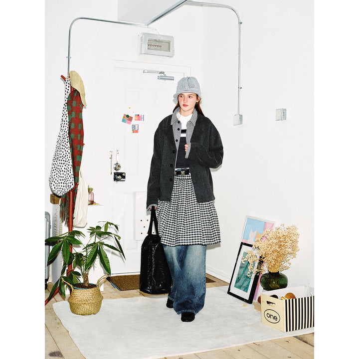 Herren Kurzblouson im Layer‑Look mit Kontrastkragen Drune