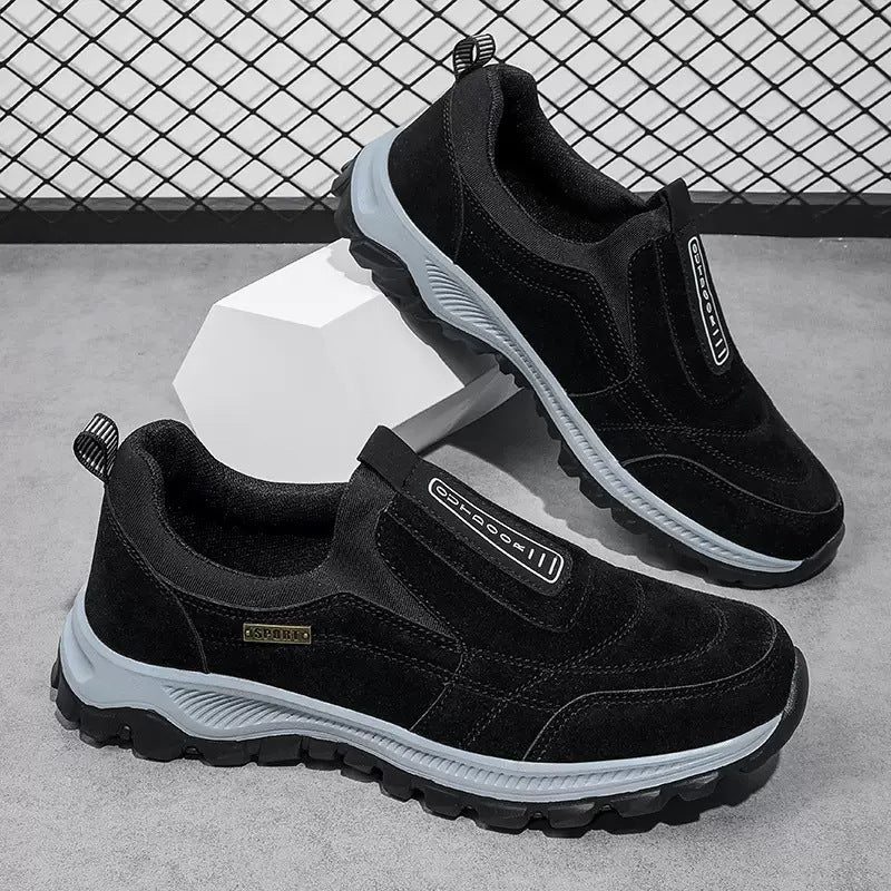 Herren  slip-on Freizeitsneaker mit Wildlederoptik, elastischem Einstieg und griffiger Profilsohle Drune