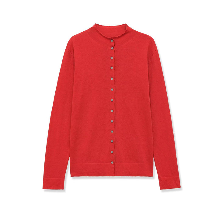 Damen Feinstrick-Cardigan mit Knopfleiste und Rundhalsausschnitt Drune