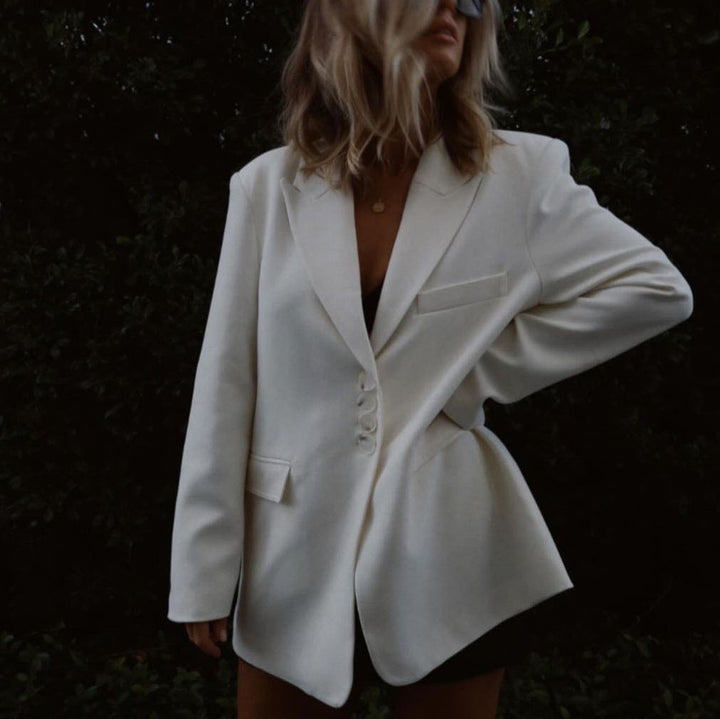 Damen Oversized Blazer mit Knopfdetails Drune