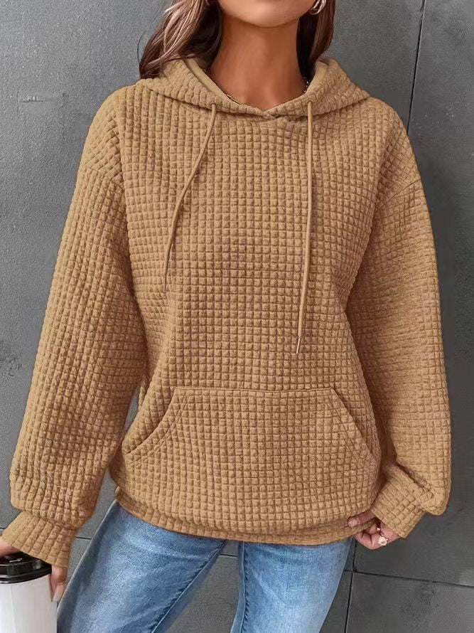 Damen luftiger Hoodie mit strukturiertem Gewebe und Kapuze Drune