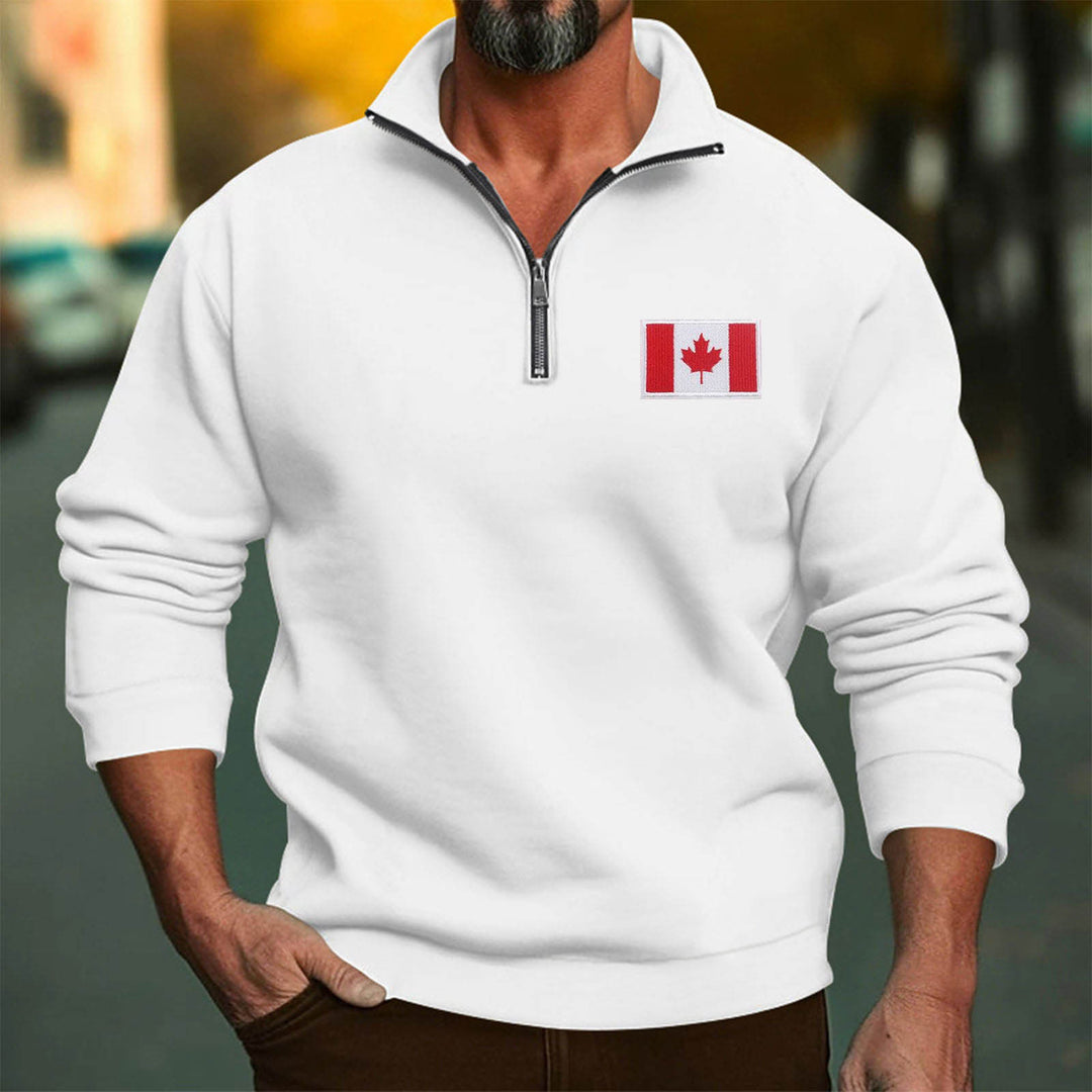 Herren Fleece-Pullover mit hoch schließendem Kragen und Reißverschluss Drune