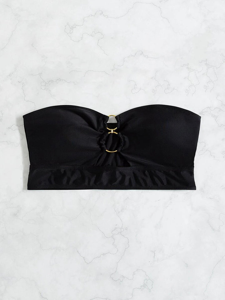 Damen Bandeau-Top mit dekorativem Ring Drune