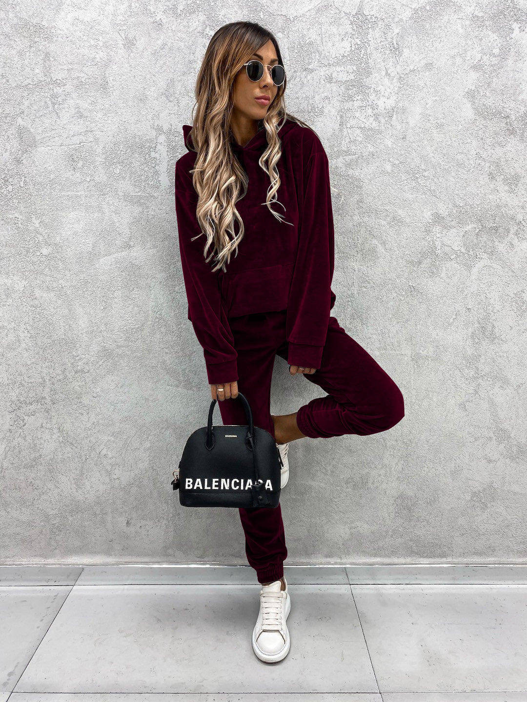 Damen kuscheliges Fleece-Set mit hohem Kragen und elastischen Bündchen Drune