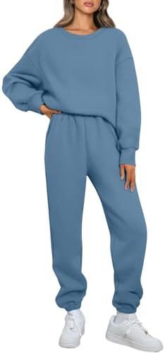 Damen nan Relaxed-Loungewear-Set mit Oversize Rundhals-Sweatshirt und taillierter High-Waist Jogginghose aus French Terry Drune