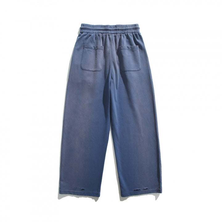 Unisex Weite Relaxed-Freizeithose aus French-Terry mit elastischem Tunnelzugbund und Eingrifftaschen Drune