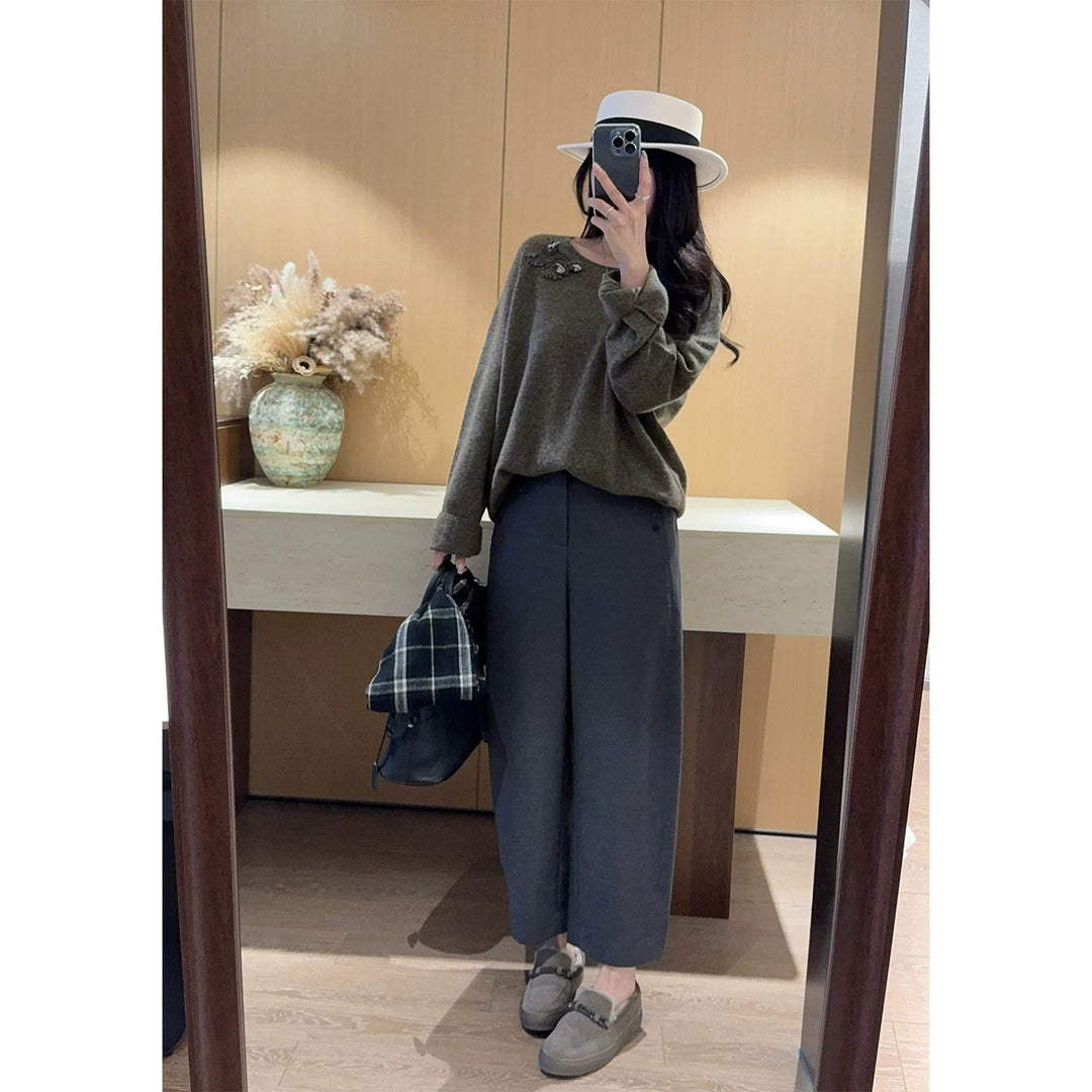 Damen Elegante und weite Anzughose Drune