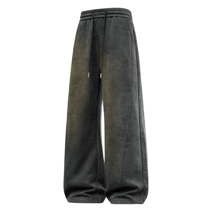 Damen weite Relax-Fleecehose mit hohem Bund, Tunnelzug und dekorativen Nahtsteppungen Drune