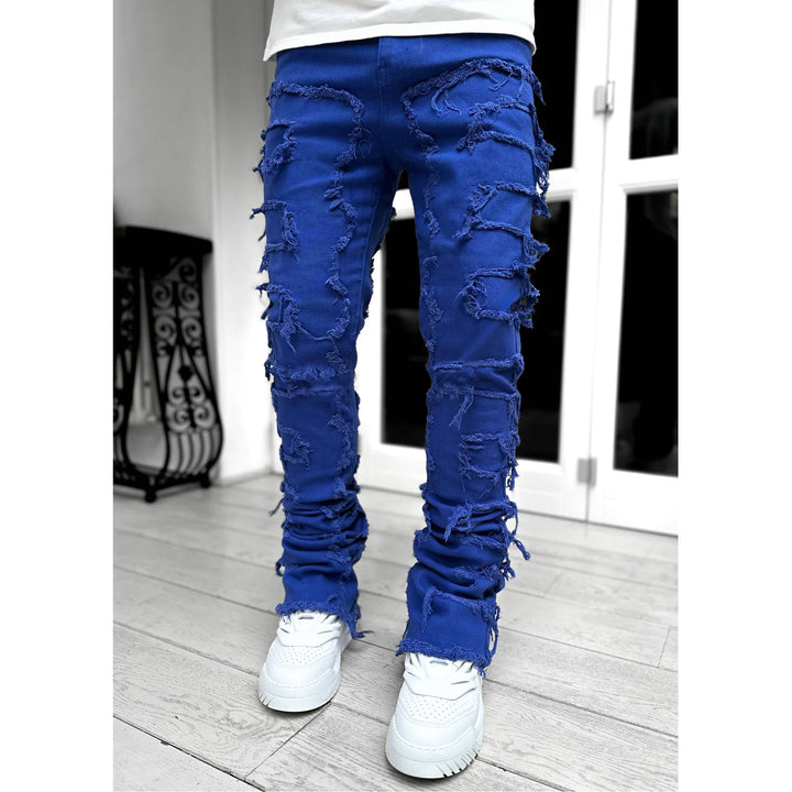 Herren Zerrissene Denim-Hose im lässigen Stil mit einzigartigem Design Drune