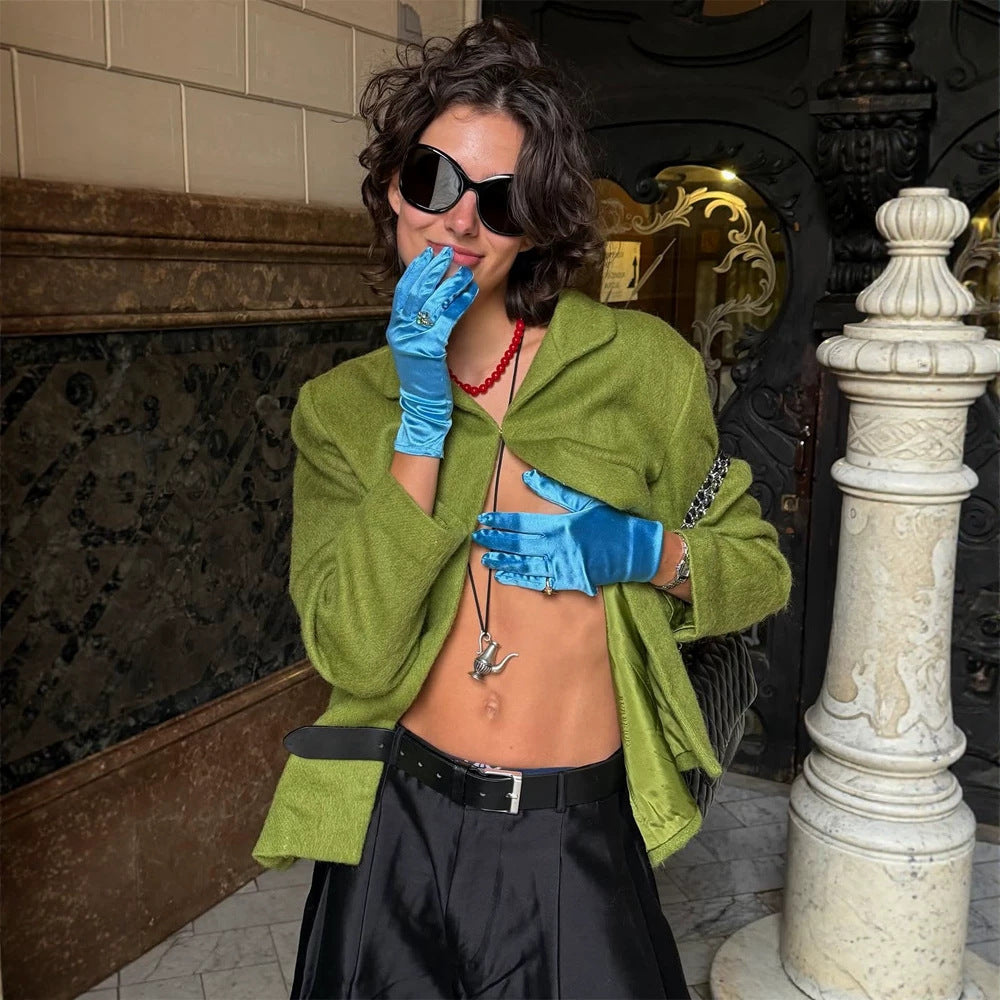 Damen Kurzblazer aus strukturiertem Bouclé mit kastiger Silhouette Drune