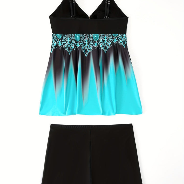 Damen Badeanzug-Set mit elegantem Muster und bequemen Shorts Drune