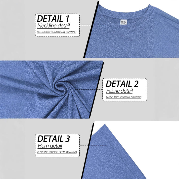 Herren nan meliertes Funktions-T-Shirt mit Rundhalsausschnitt, leichter Baumwollmischung und atmungsaktiver Struktur Drune