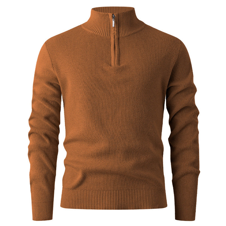 Herren Pullover mit Stehkragen und zusätzlichem Reißverschluss Drune