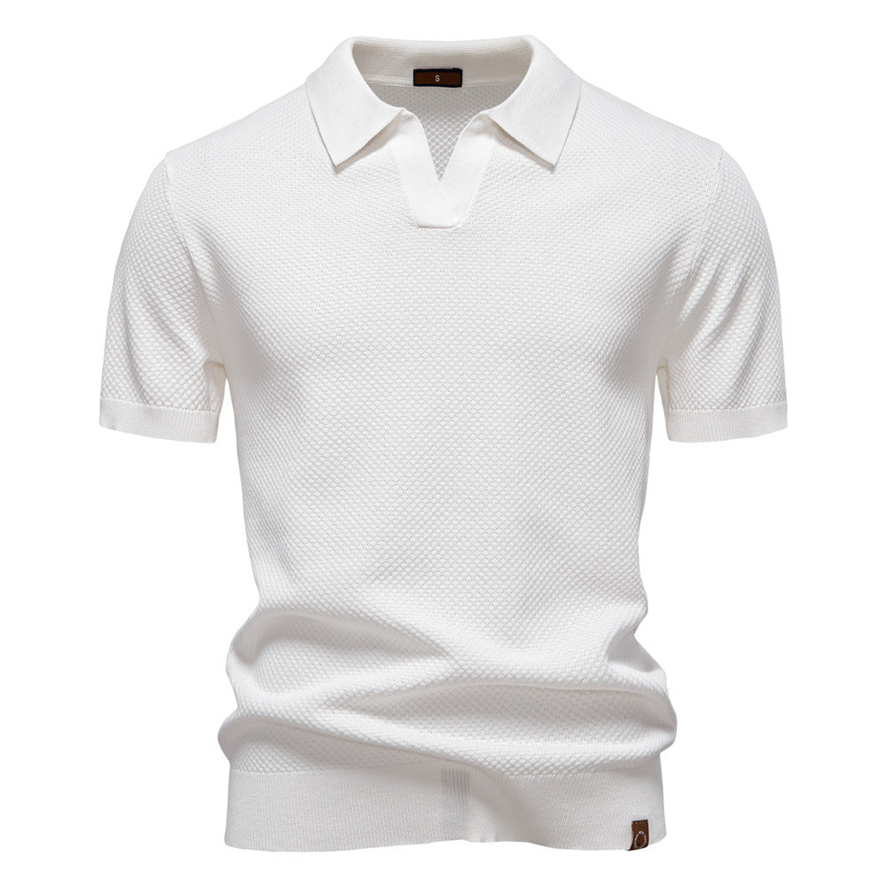 Herren Kurzärmliges Polo-Shirt mit strukturiertem Design Drune
