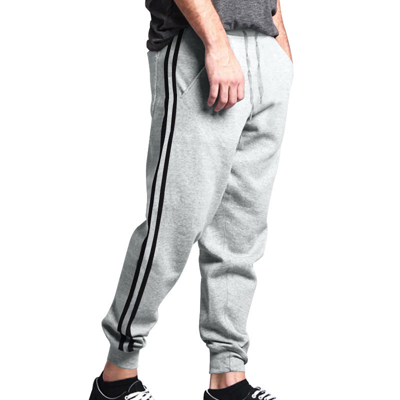 Herren Relaxed-Fit Jogginghose mit seitlichem Kontraststreifen, Elastikbund & Kordelzug Drune
