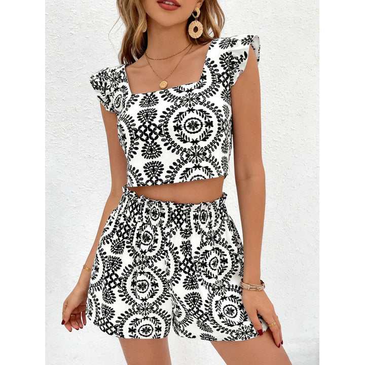 Damen Zweiteiliges Set mit cropped Top und kurzen Rock Drune
