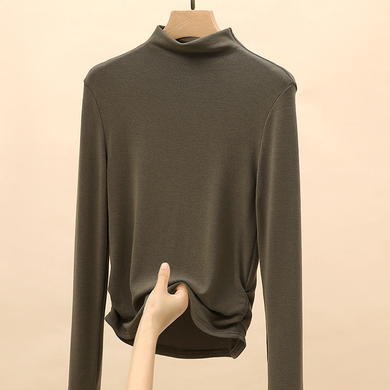 Damen Elegantes Langarmshirt mit hochgeschlossenem Kragen Drune 1787620449