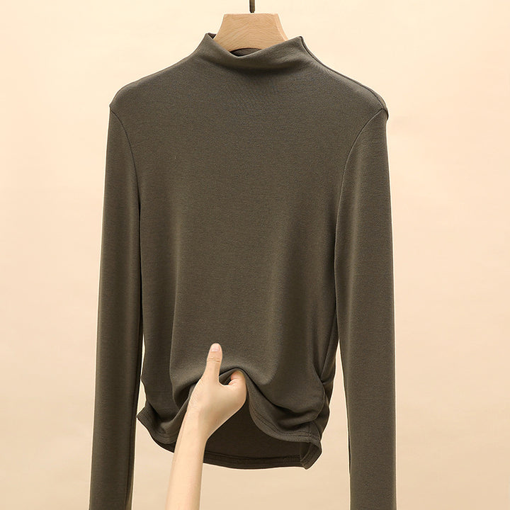 Damen Elegantes Langarmshirt mit hochgeschlossenem Kragen Drune 1787620449
