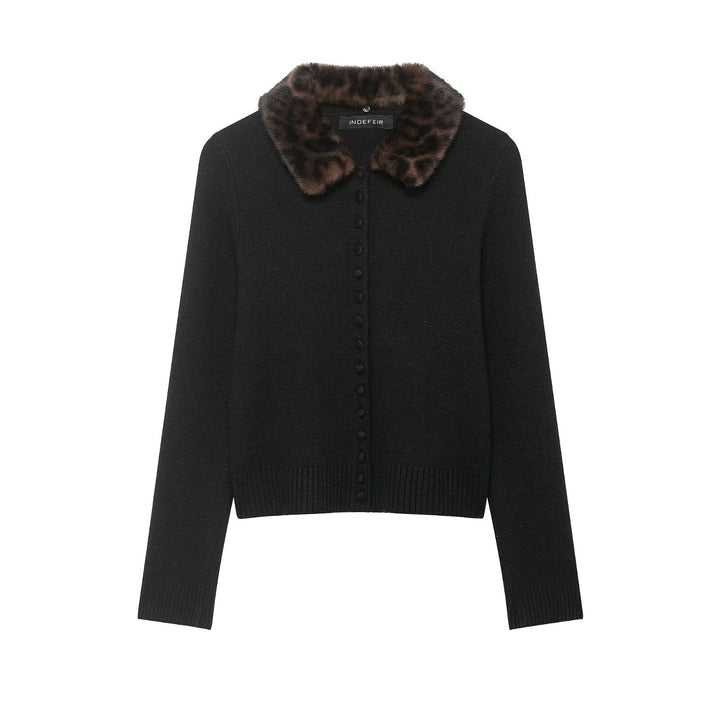 Damen Feinstrick-Cardigan mit Kunstpelzkragen und verdeckter Knopfleiste Drune