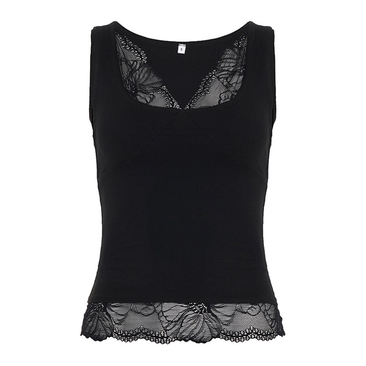 Damen Spitzen-Top mit eleganter Schnittführung Drune