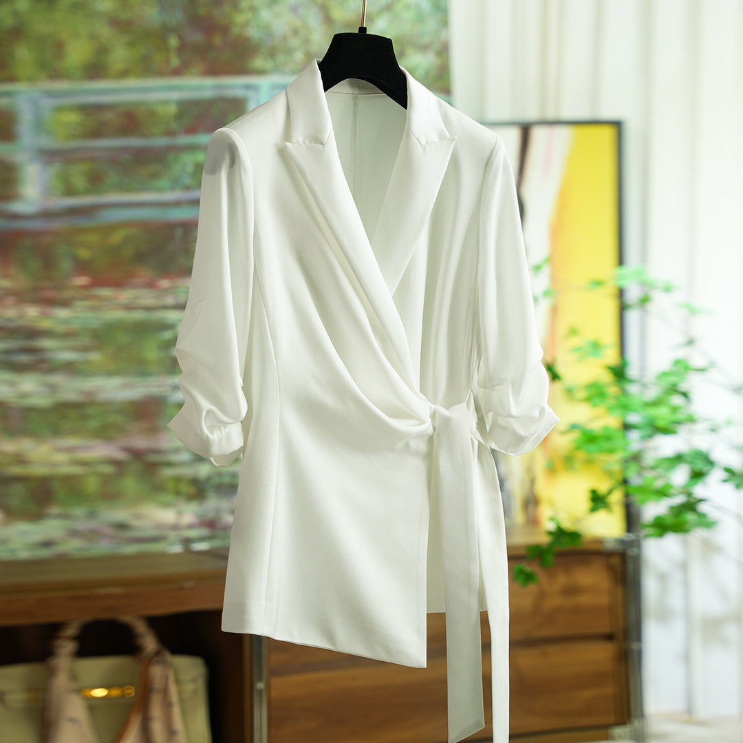 Damen Modische Wickelblazer-Jacke Drune