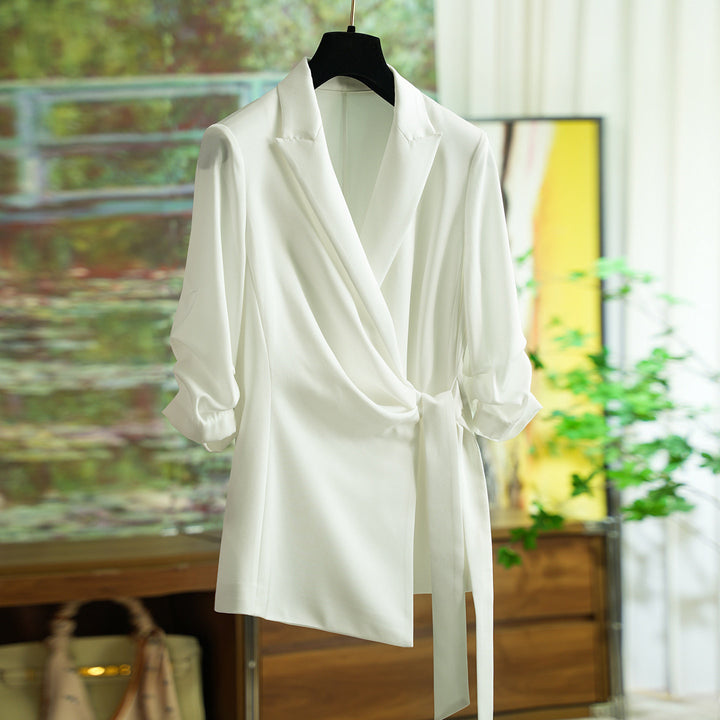 Damen Modische Wickelblazer-Jacke Drune