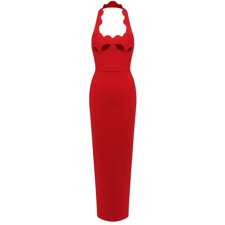 Damen Elegantes figurbetontes Abendkleid mit raffiniertem Ausschnitt Drune