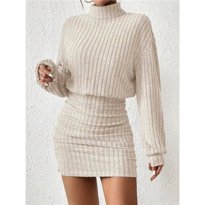 Damen Strickkleid mit Rollkragen und angeschnittenen Ärmeln Drune
