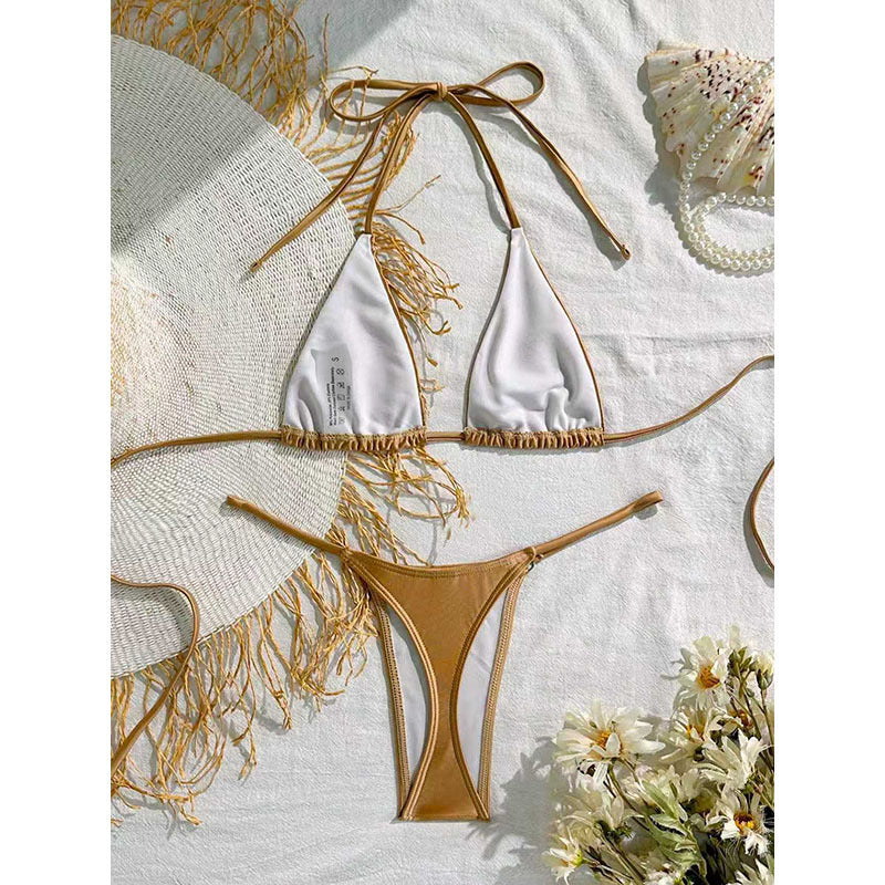 Damen Triangel-Bikini mit fransigen Details Drune