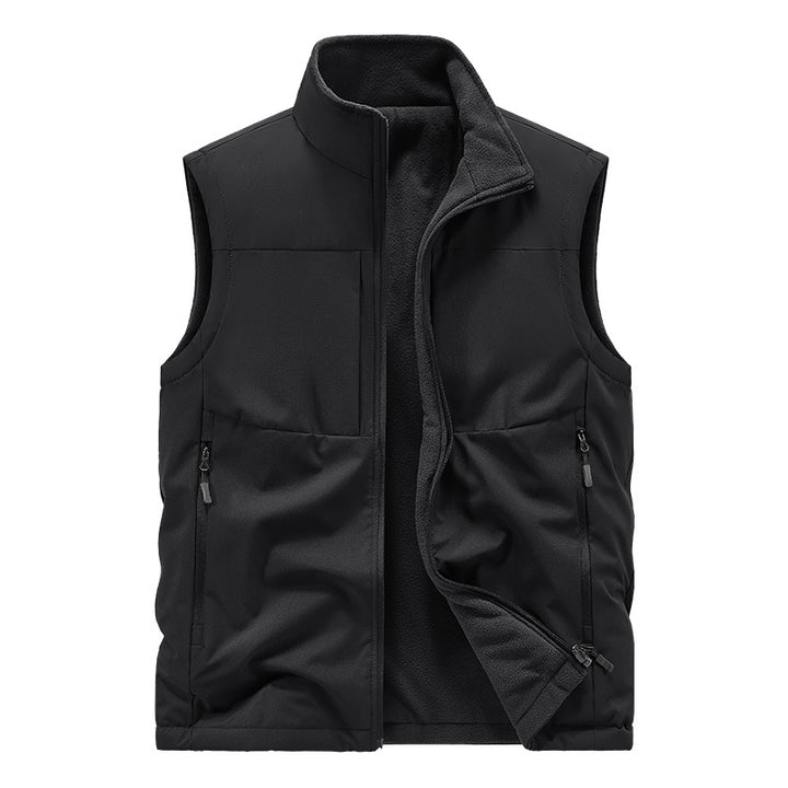 Herren Leichte technische Outdoor‑Weste mit Stehkragen, Netzfutter und Reißverschlusstaschen Drune