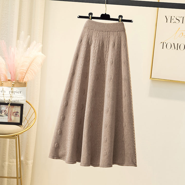 Damen Eleganter, luftiger Maxirock mit Rippstruktur Drune