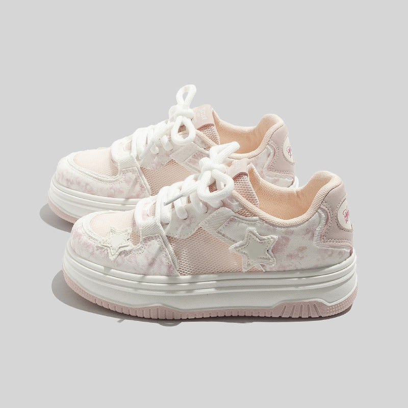 Damen Sneakers im sportlichen Style mit dekorativem Sternen-Muster und atmungsaktiven Obermaterialien Drune