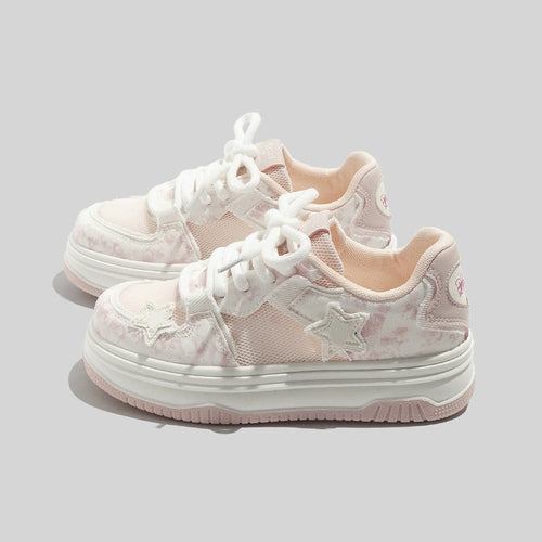 Damen Sneakers im sportlichen Style mit dekorativem Sternen-Muster und atmungsaktiven Obermaterialien Drune