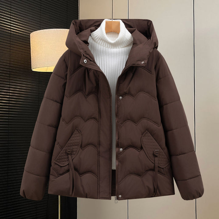 Damen Steppjacke mit Kapuze und Eingrifftaschen Drune