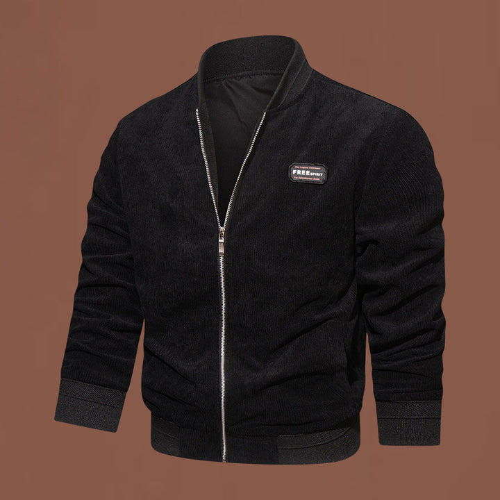 Herren nan Feincord-Bomberjacke mit Metallreißverschluss, weichem Innenfutter und elastischen Rippbündchen Drune