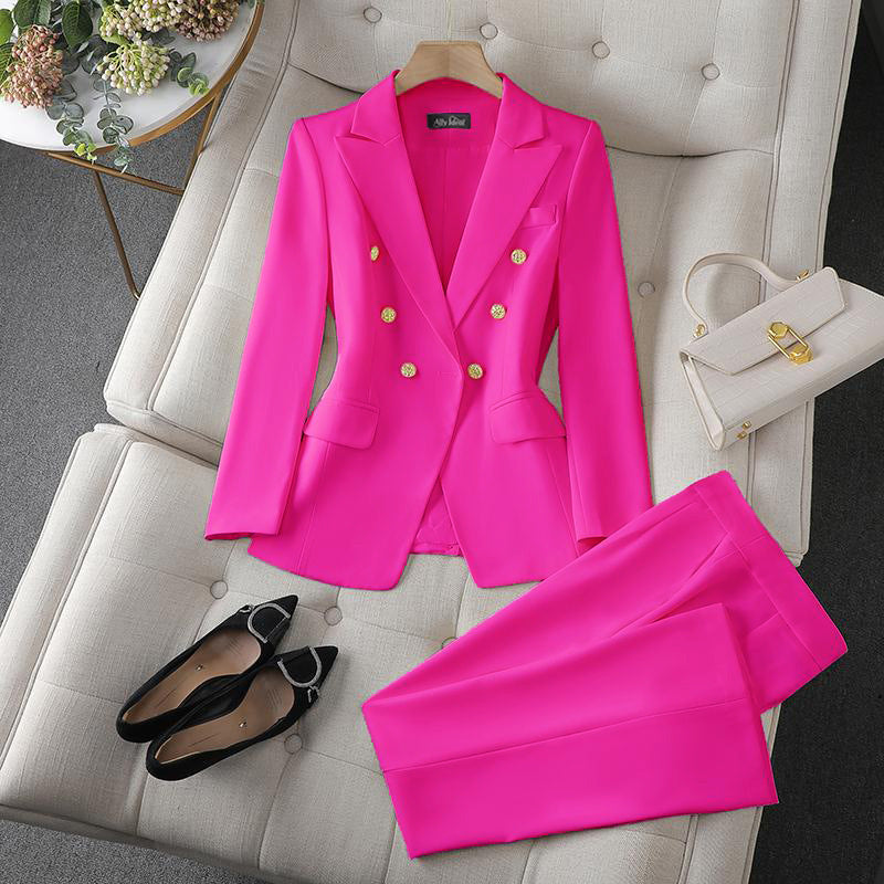 Damen Modischer Doppelreiher Blazer mit eleganten Details Drune