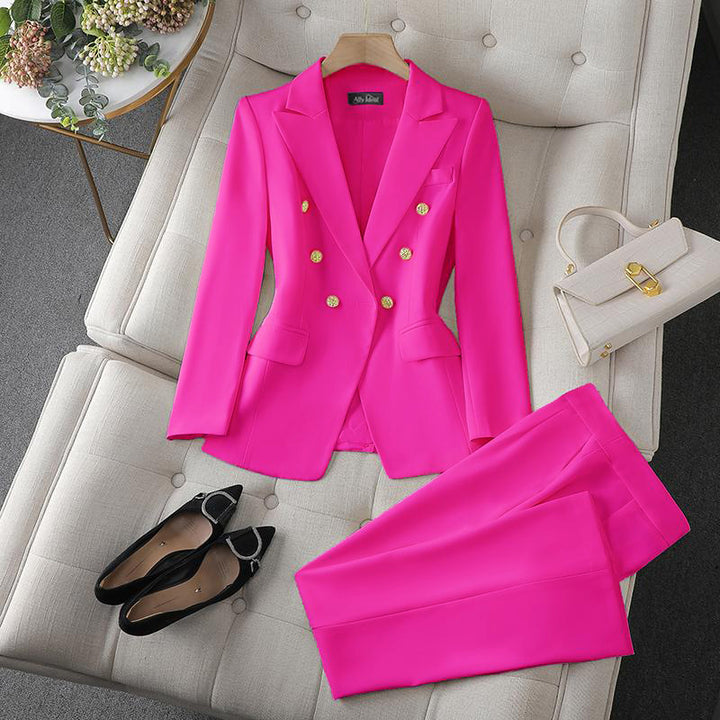 Damen Modischer Doppelreiher Blazer mit eleganten Details Drune