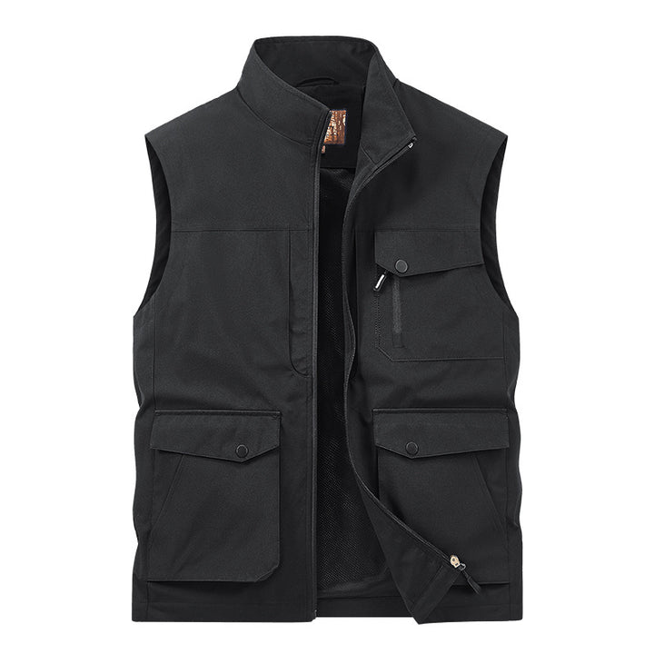 Herren Outdoor-Utilityweste mit Multitaschen, Reißverschluss und Meshfutter Drune