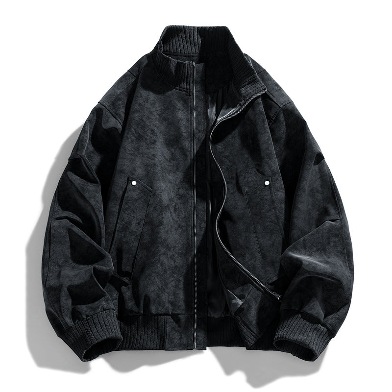 Herren Modische Bomberjacke aus Kunstleder Drune