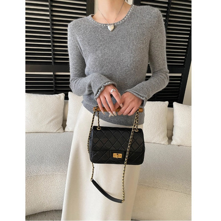 Damen eleganter Strickpullover mit dekorativen Details Drune