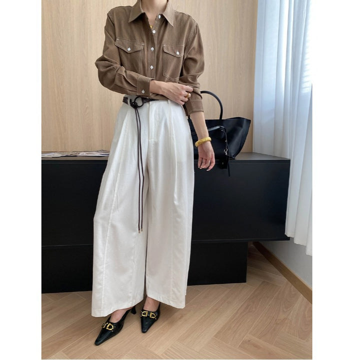 Damen lässige Overshirtbluse mit praktischen Brusttaschen und modernem Schnitt Drune
