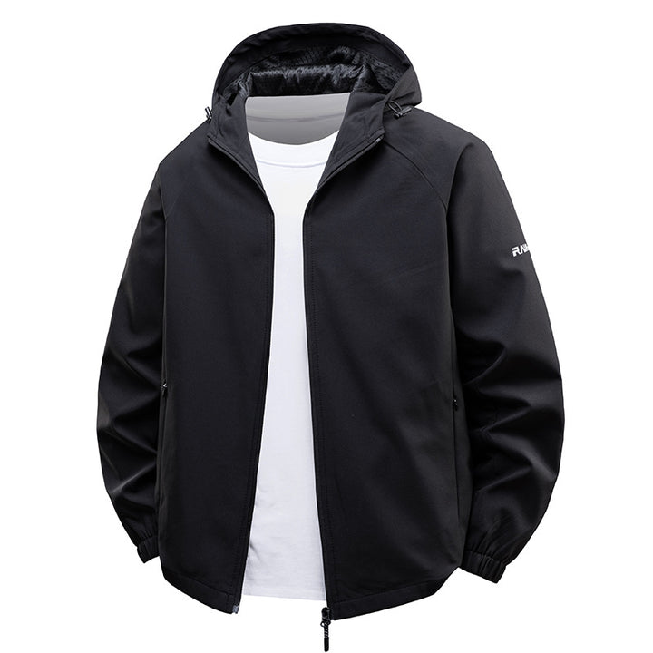 Herren  leichte wasserabweisende Kapuzen-Shell-Jacke mit atmungsaktivem Mesh-Futter Drune