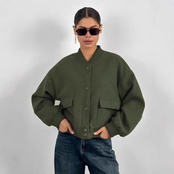Damen Oversized Blazerjacke mit voluminösen Ärmeln und praktischen Taschen Drune