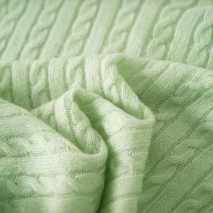 Damen Kurzarm-Strickpullover mit Zopfmuster und feinem Rundhalsausschnitt Drune