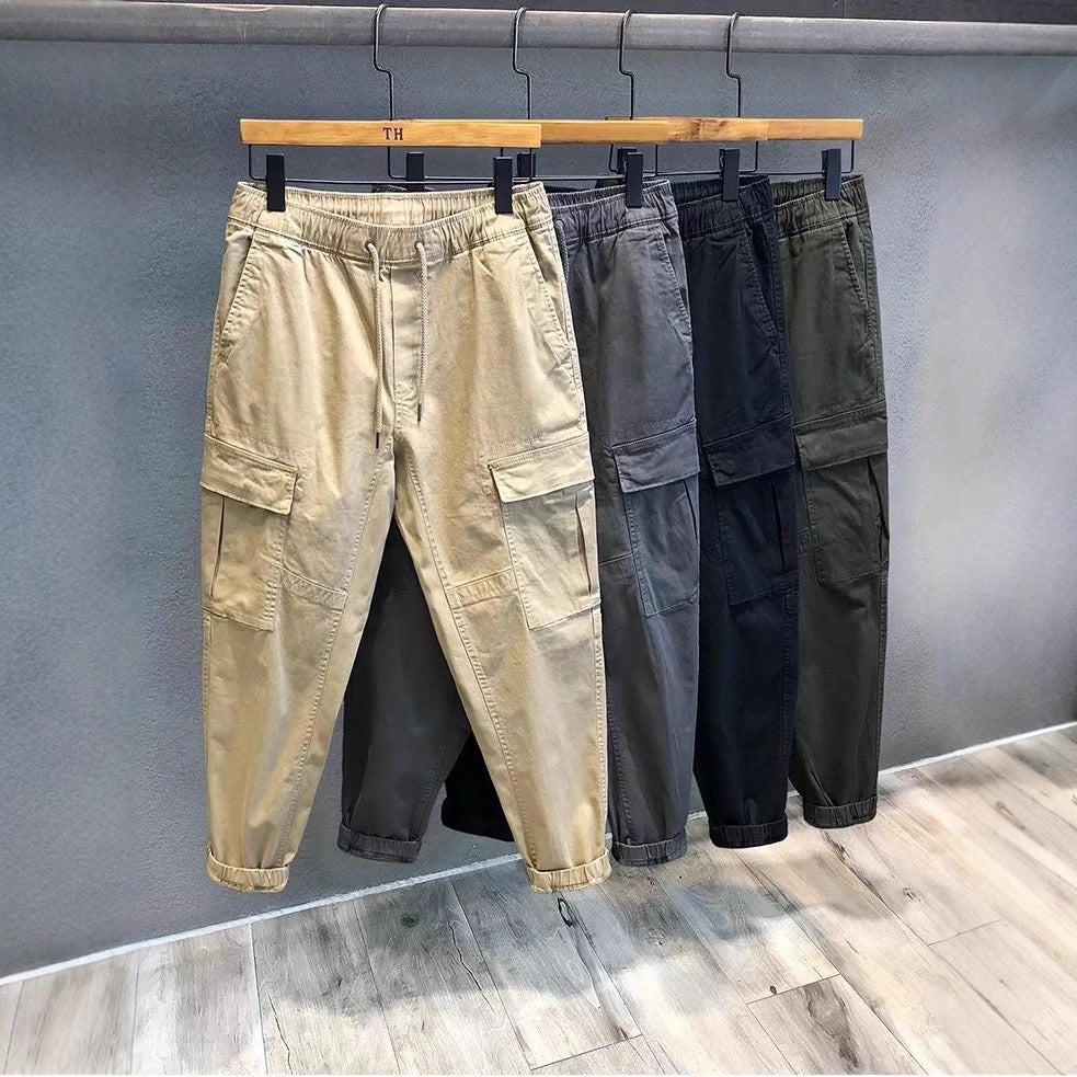 Herren Cargohose im Camouflage-Utility-Stil mit geradem Bein und robustem Canvas Drune