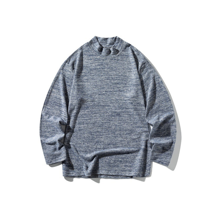 Unisex Feinstrick-Mockneck-Pullover mit melierter Struktur und relaxed Fit Drune