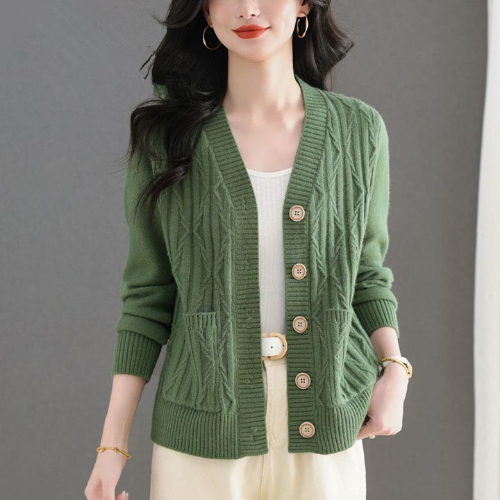 Damen Strickjacke mit feinem Zopfmuster und praktischen Taschen Drune