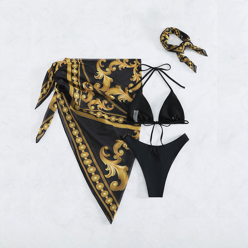 Damen Sarong mit kunstvollem Goldmuster Drune