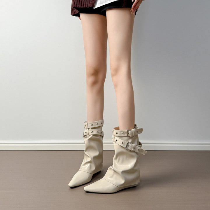 Damen Modische und elegante Knöchelstiefel Drune